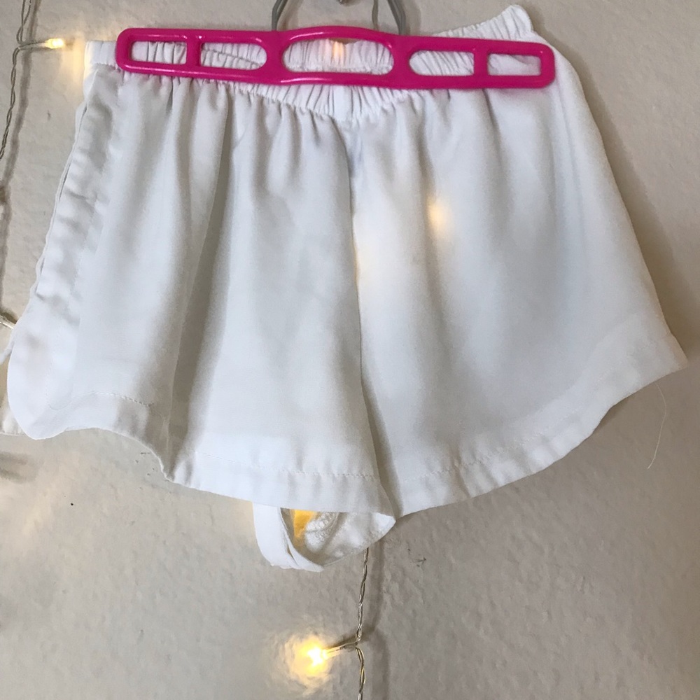 White Flowy Shorts